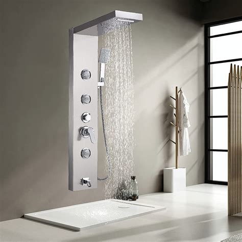 Buy Votamuta Brushed Nickel Shower Panel Tower System Wall ed 3 Rotate ...