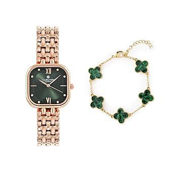 Carlton London Green Dial Watch for Women - Stainless Steel, Premium ...