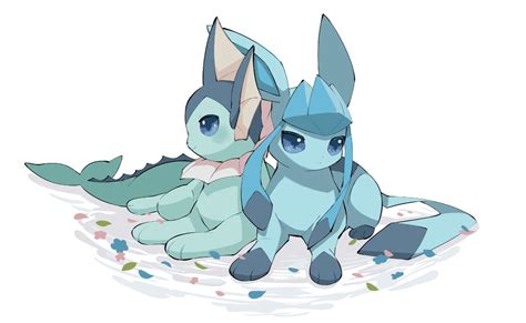 glaceon and vaporeon (pokemon) drawn by yumeminoideyu2 | Danbooru