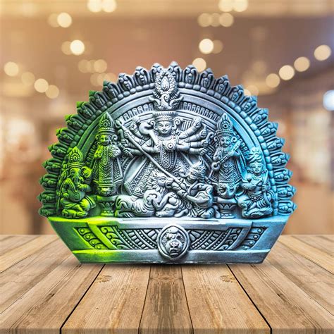 Buy Rare Planet Stoneware Handpainted Maa Durga | Maa Durga Murti, Gold ...