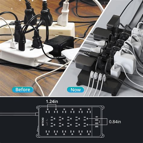 Buy Power Strip Surge Protector 22 Outlets - TROND 5ft Extension Cord ...