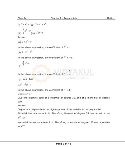 Image result for Polynomials Class 9 NCERT Solutions