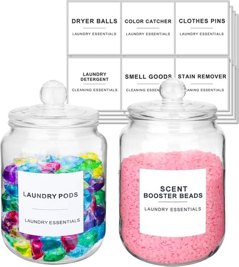 Amazon.com: 2 Pack Glass Canisters with Airtight Lids, Half Gallon ...