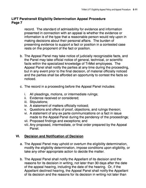 Appendix E - TriMet LIFT Eligibility Appeal Policy and Appeal Procedure ...