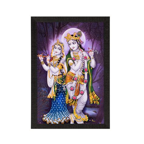 Radha Krishna Playing Flute Satin Matt Texture UV Art Painting ...