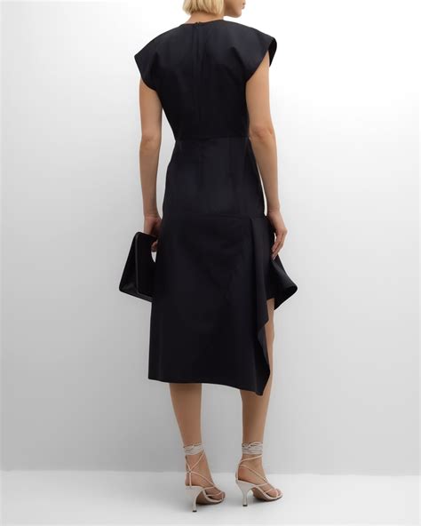 Mantu Cap-Sleeve Midi Dress | Neiman Marcus