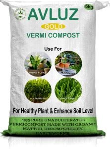 AVLUZ Gold Organic Vermicompost Fertilizer Plant Based Nutrient Manure ...