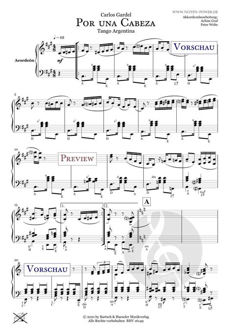 Por una Cabeza von Carlos Gardel » Noten für Akkordeon