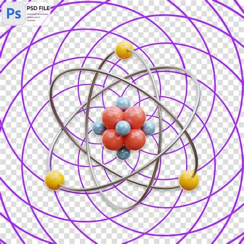 3d atomic render illustration icon isolated png | Premium Photo