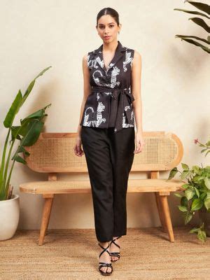 Buy Uptownie Lite Linen Jacket Black (Set of 3) Online