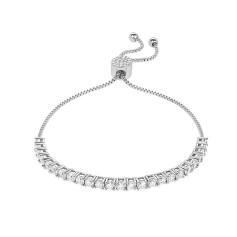 PRIMROSE Fine Silver Plated Cubic Zirconia Box Chain with Crystal ...