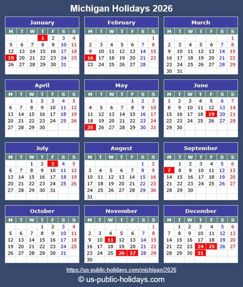 Michigan Holidays 2026