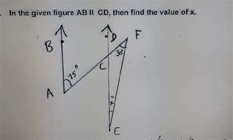 In the given figure AB parallel CD,then find the value of x..Please ...