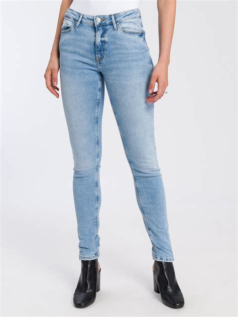 Alan women's jeans skinny fit high waist light blue – CROSS JEANS