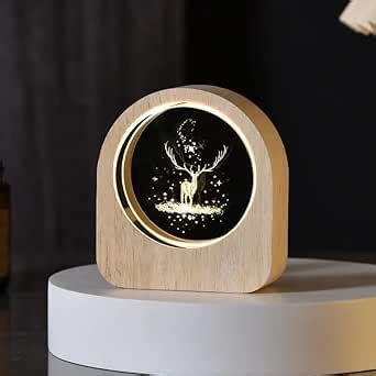 Buy Miramar 3D Deer Crystal Ball Round Shape Night Lamp, Glass Ball ...