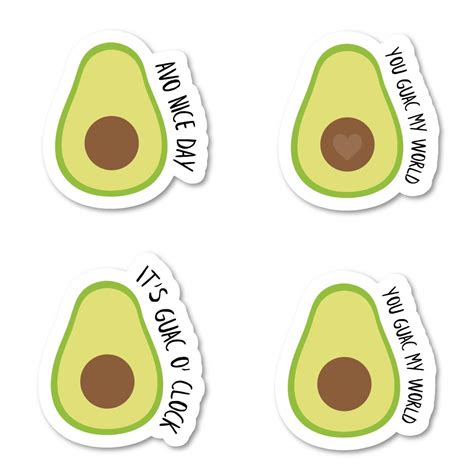 Avacado Packs Sticker Pack Avocado Stickers - 4 Pack - Sticker Vinyl ...