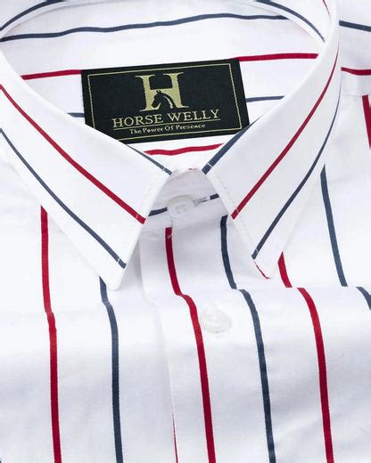 Bright Red And Blue Stripes Cotton Shirt – Horsewelly