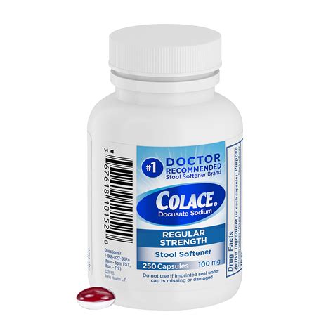 Buy Colace Regular Strength Stool Softener, 100 mg s, 250 Count, Docusate Sodium Stool Softener ...