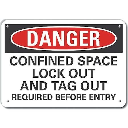 Lyle Decal, Danger Confined Space, 14x10", LCU4-0667-NP_14X10 LCU4-0667 ...