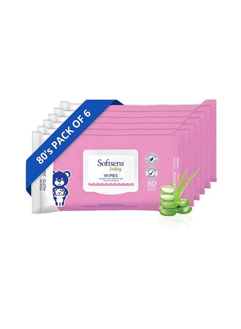 Amazon.in: Buy Softsens Baby Wipes - Wipes for Baby with Aloe Vera ...