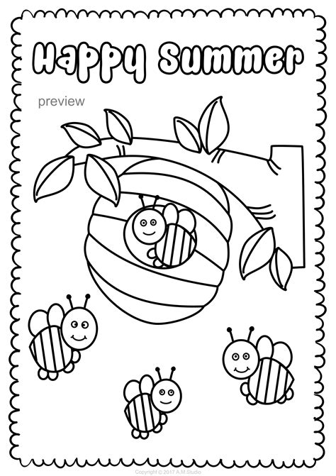 Printable Summer Coloring Pages for Kids