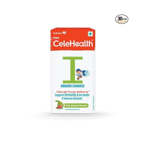 Dr. Reddy’s CeleHealth Kidz Immuno Gummies Pink Guava Flavour (30 Nos ...