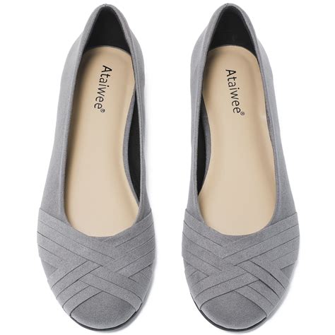 Ataiwee Women's Wide Width Flats Shoes - Casual Comfortable Round Plus ...