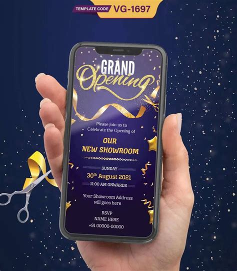 Showroom Opening Invitation Card | Grand Purple & Gold Theme E-Invite ...