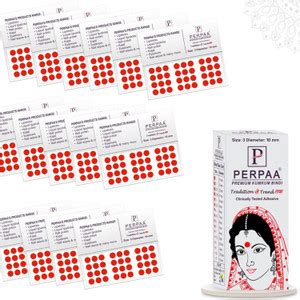 Perpaa Sticker Kumkum (Round) Bindi for women Size 3, 15 Flaps, No Gum ...