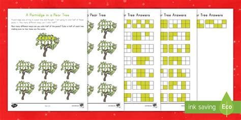 Partridge in a Pear Tree Worksheet