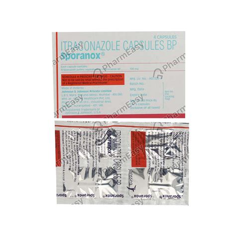 Sporanox 100 MG Capsule (4): Uses, Side Effects, Price & Dosage | PharmEasy