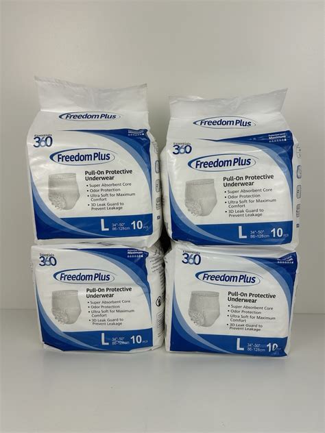 Essentials 360 Freedom Plus Pull-On Protective Underwear - Large 34"-50 ...