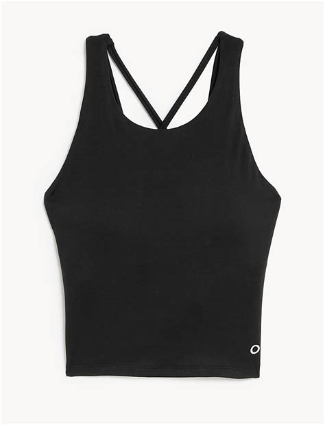 Buy High Neck Padded Yoga Crop Vest Top at Marks & Spencer