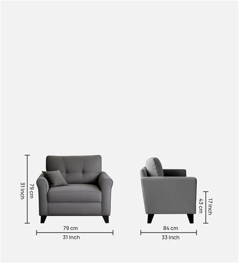 Andrew Fabric 1 Seater sofa In Grey Color — TREVI FURNITURE