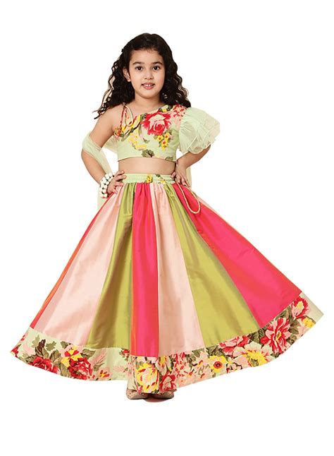 Buy A.T.U.N. Girls Ethnic Lehenga Set_GLHG ONE GRF_0-3M_Sea Green-Multi ...