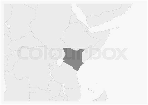 Map of Africa with highlighted Kenya map | Stock vector | Colourbox