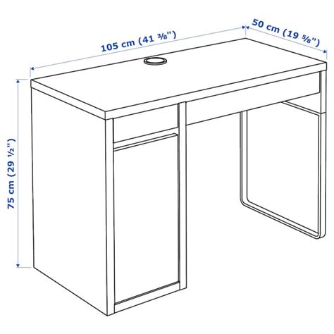 MICKE desk, white/anthracite, 105x50 cm (413/8x195/8") - IKEA