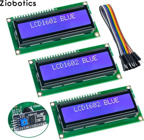 Ziobotics 1602 (16x2) LCD Display Module with I2C/IIC Interface - Blue ...