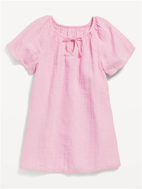 Old Navy - Double-Weave Short-Sleeve Tie-Neck Swim Cover-Up Dress for ...