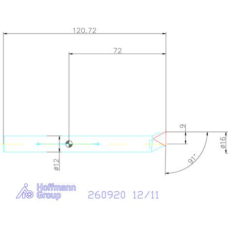 GARANT Master Mute boring bar, right-hand, Shank ⌀ / insert size: 12 ...