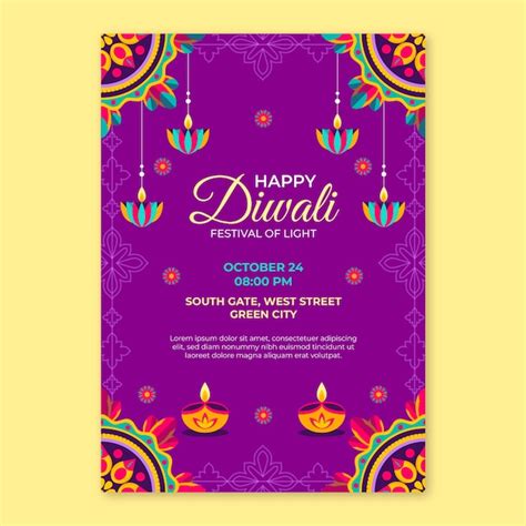 Diwali festival viering verticale poster sjabloon | Gratis Vector