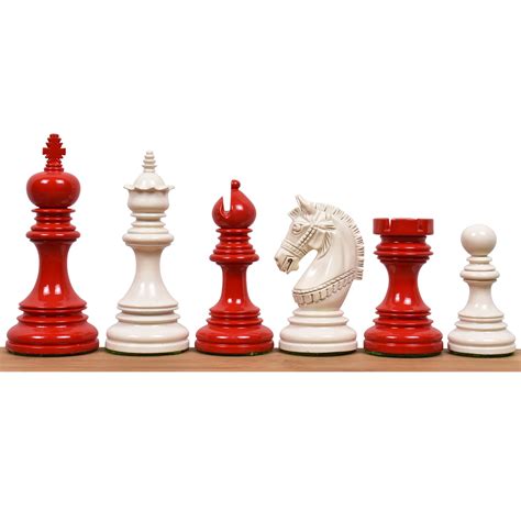 4.1" Stallion Staunton Luxury Chess Pieces Only Set - Red & White ...