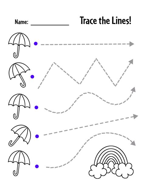 Free Trace the Line Worksheets for Preschool ⋆ The Hollydog Blog