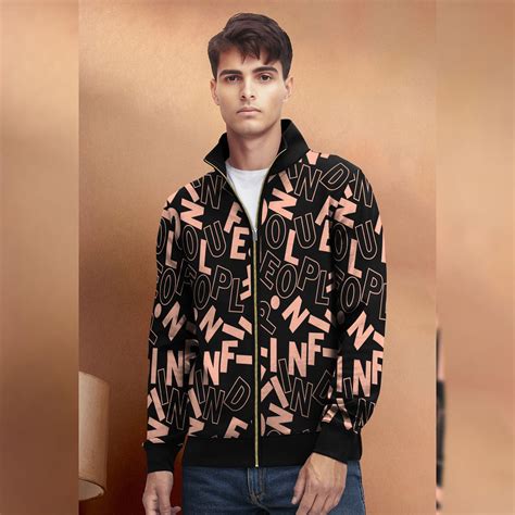 Black And Brown High Neck All Over Printed Jacket – TRIPR