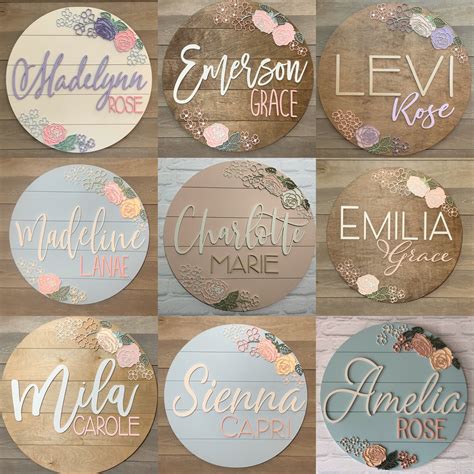Pretty floral nursery name boards for baby #nameboard #nameplaque # ...