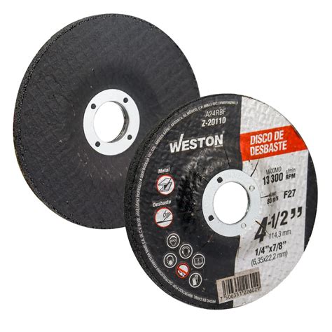 Z-20110 - DISCO D/DESBASTE P/METAL 4-1/2" x 1/4"(6.35) x 7/8" F27 (Emp ...