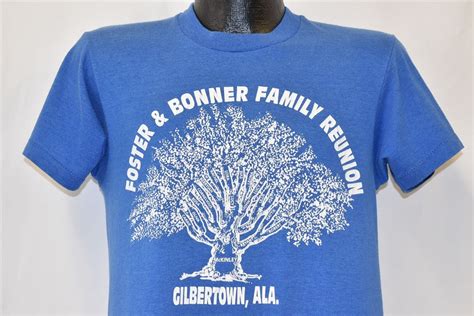 Buy 80s Foster Bonner Family Reunion Tree Gilbertown Alabama T-shirt ...