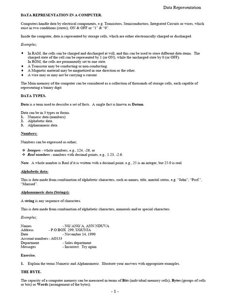 Image result for Data Representation in Computer Notes.pdf
