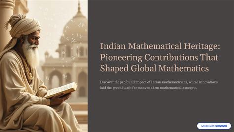 Indian Mathematical Heritage: Key Contributions to Global Math - Studocu