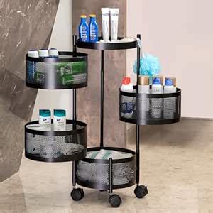 Kitchenwell Round Multi-Purpose Trolley Storage Organizer and Kitchen ...